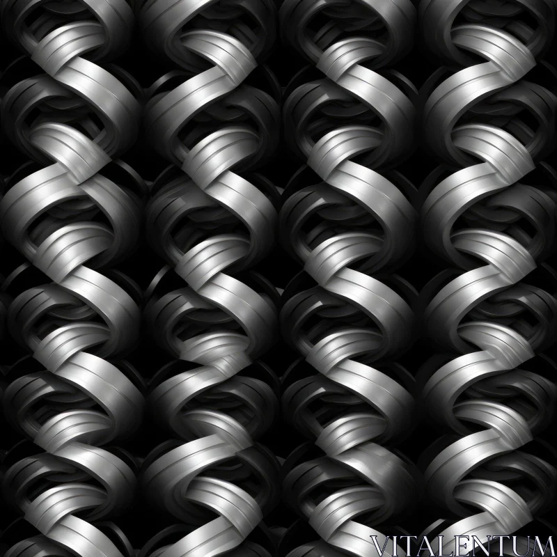 Twisted Metal Rods Seamless Pattern AI Image