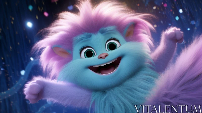 Adorable Furry Creature from Smallfoot Animation AI Image