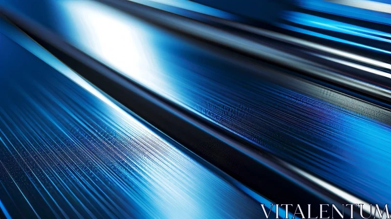 Blue Metal Surface with Bright Lines | Abstract Background AI Image