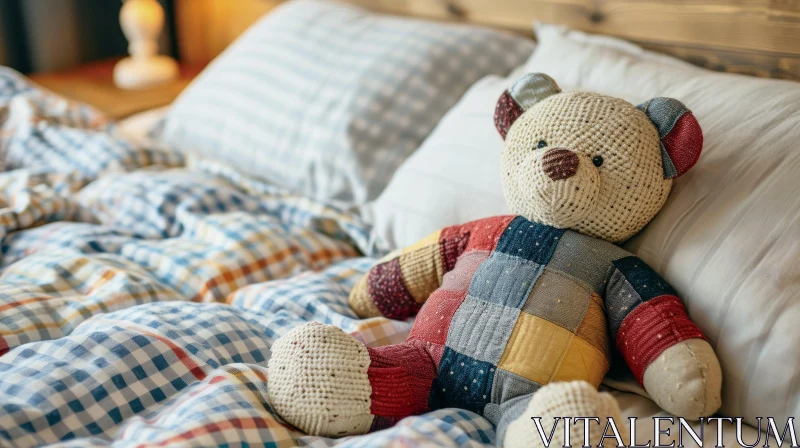 AI ART Captivating Teddy Bear Photograph on Bed | Warm and Cozy Ambiance