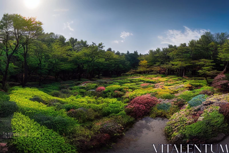 Colorful Flora: Impressive Panoramas of Japanese Renaissance AI Image