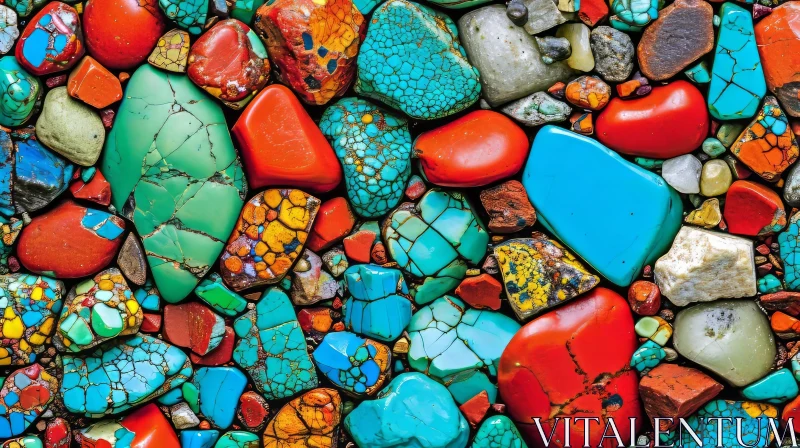 Colorful Stones and Rocks: A Captivating Close-Up AI Image
