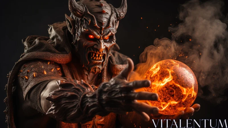 Malevolent Demon of Fire - Dark Fantasy Art AI Image