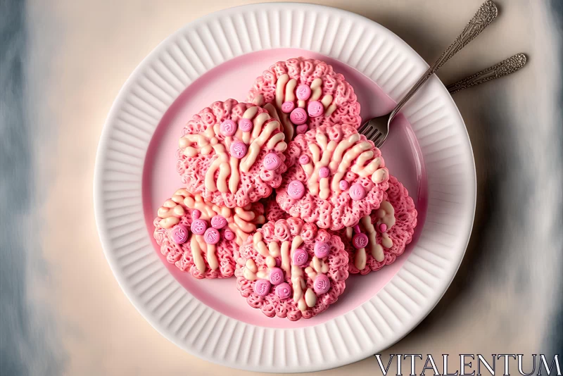 AI ART Captivating Pink Rice Cookies: Surrealist-inspired, New American Color Photography