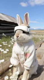 Enthralling Rabbit Image in Techno Shamanism Style