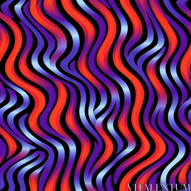 Red, Blue & Purple Gradient Waves Pattern AI Image