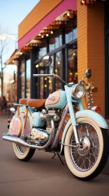 Vintage Motorcycle on City Street