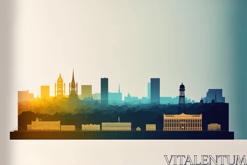 Captivating City Skyline Artwork in Berlin Secession Style AI Image