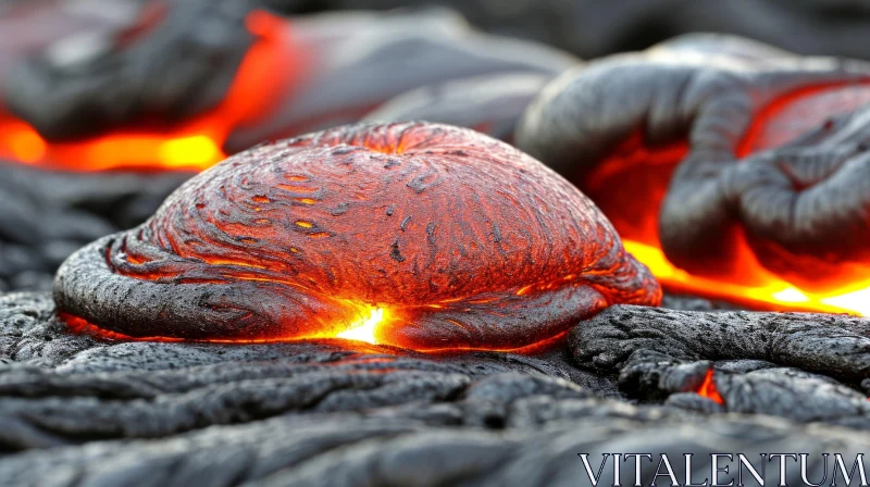Captivating Molten Lava Flowing from a Volcano | Nature Wonders AI Image