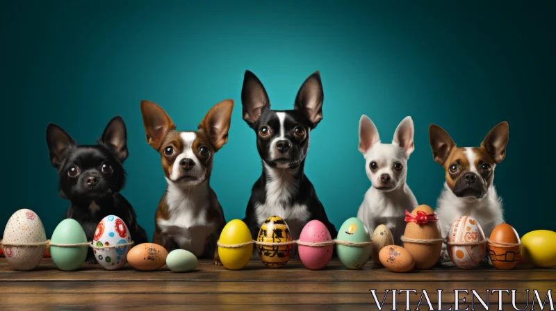 Charming Easter Scene with Dogs - Fusion of Cultures AI Image