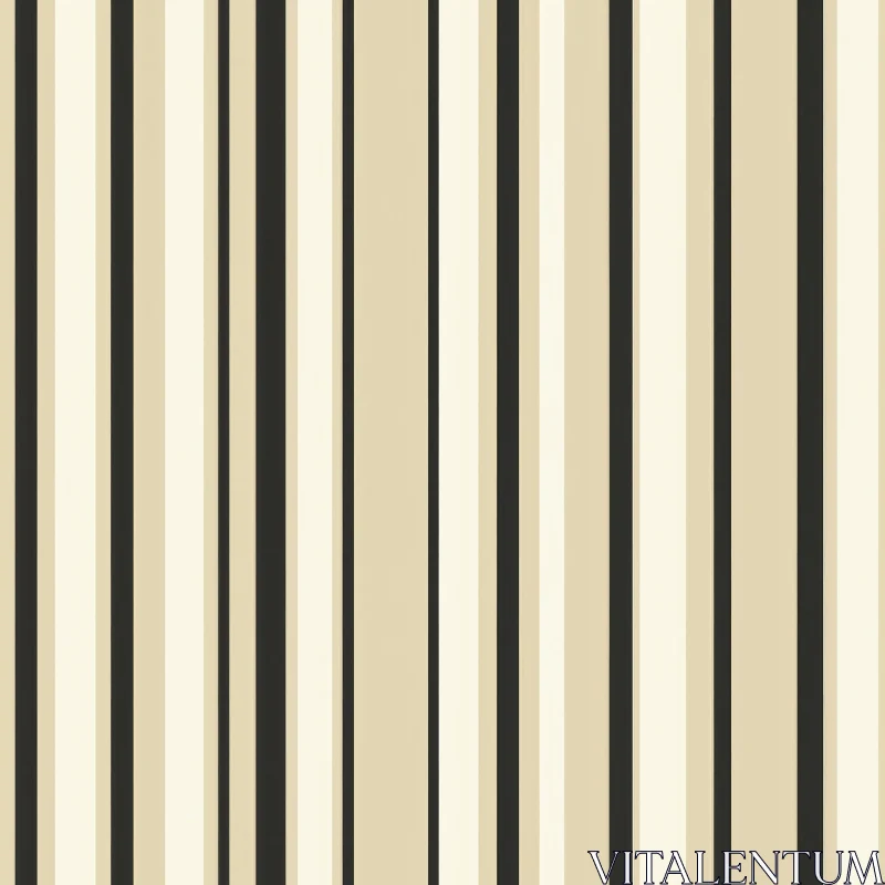 Classic Vertical Stripes Pattern in Beige, Cream, and Black AI Image