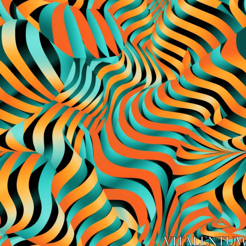 AI ART Colorful Abstract Wavy Striped Seamless Pattern