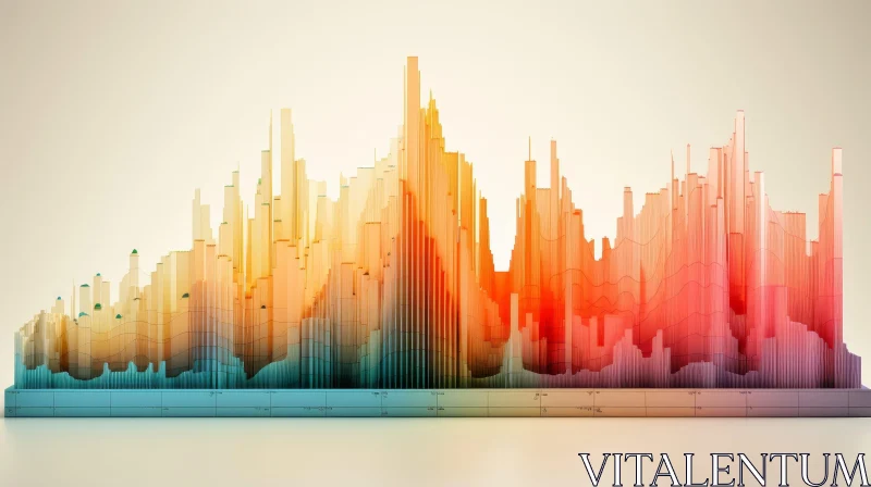 Futuristic 3D Cityscape with Colorful Buildings AI Image