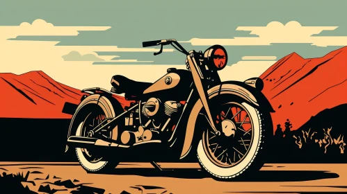 Vintage Motorcycle Retro Illustration Design