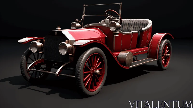Vintage Roadster Car: Striking Use of Color in Victorian Design AI Image
