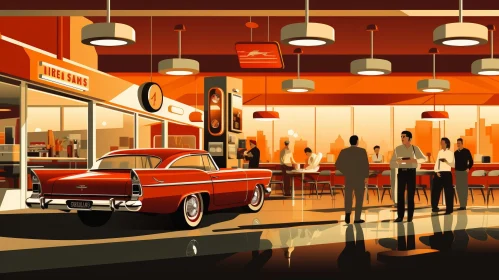 1950s American Diner Scene