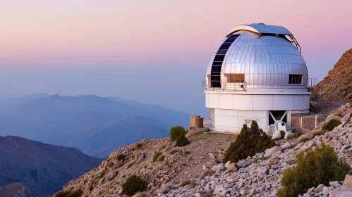 Astronomical Observatory Dome on Mountaintop