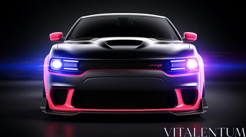Black Dodge Charger SRT Hellcat Muscle Car - High-Performance Vehicle AI Image