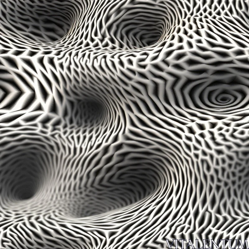 AI ART Bumpy Black and White Seamless Organic Pattern
