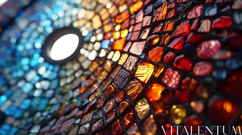 Close-Up of a Colorful Stained Glass Window | Artistic Design AI Image