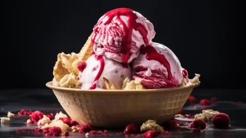 Delicious Strawberry Ice Cream Dessert