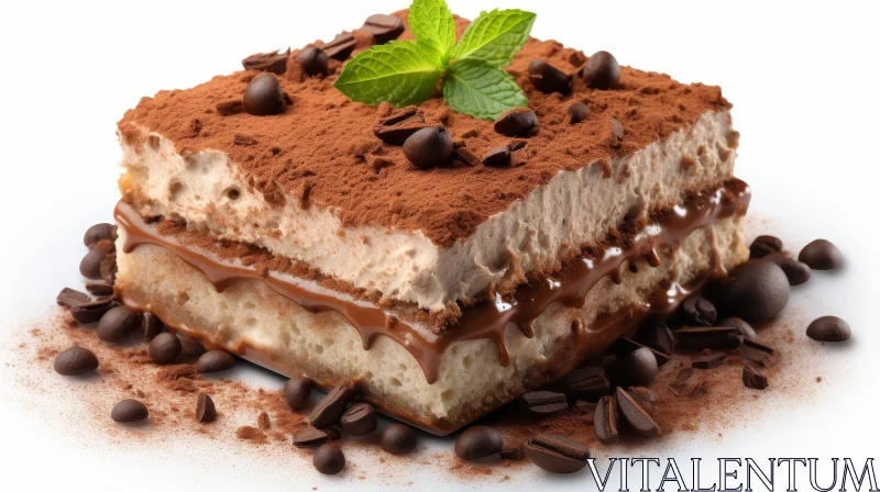 Delicious Tiramisu Cake with Cocoa Powder Dusting AI Image