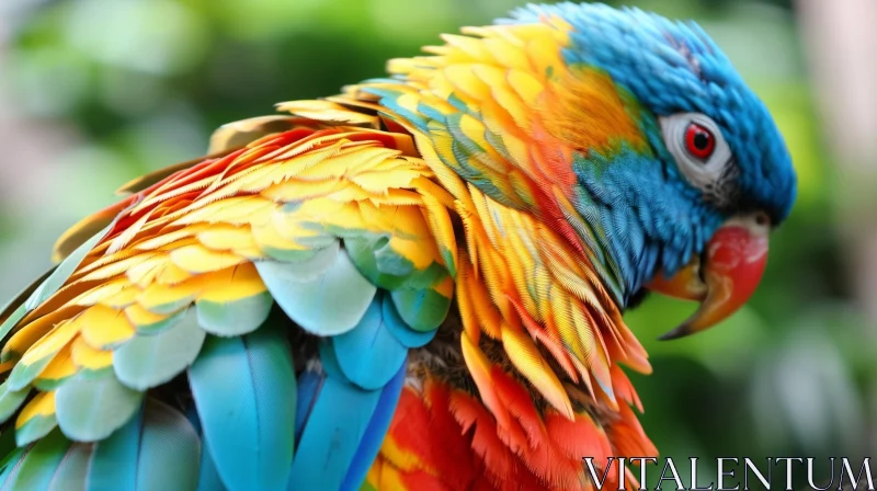 Colorful Parrot Perched on Branch - Wildlife Photography AI Image