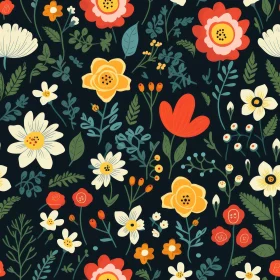 Dark Blue Floral Pattern for Home Decor