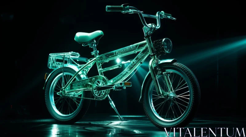 AI ART Glass Bicycle 3D Rendering
