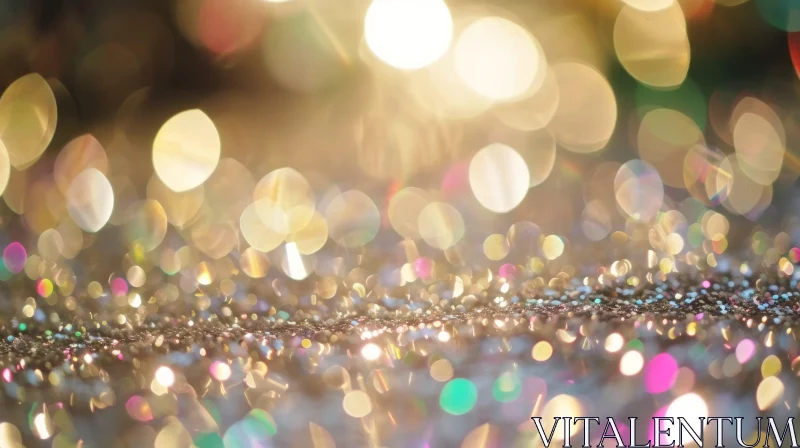Golden Glitter Sparkle Background with Blurred Lights AI Image