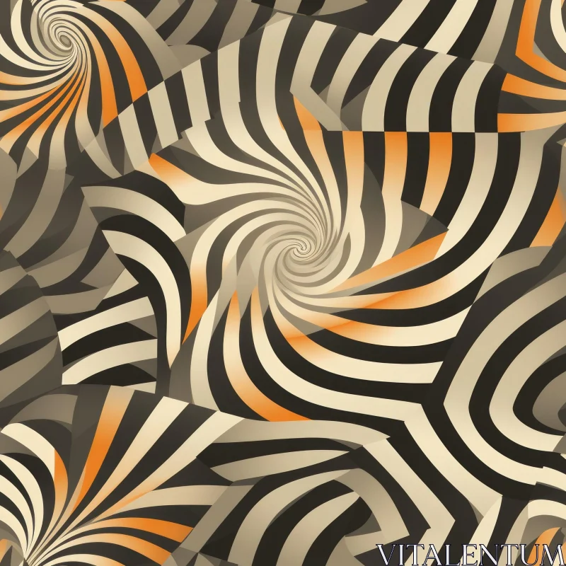 AI ART Spiral Stripes Pattern on Gray Background