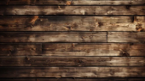 Weathered Dark Wooden Wall - Horizontal Planks
