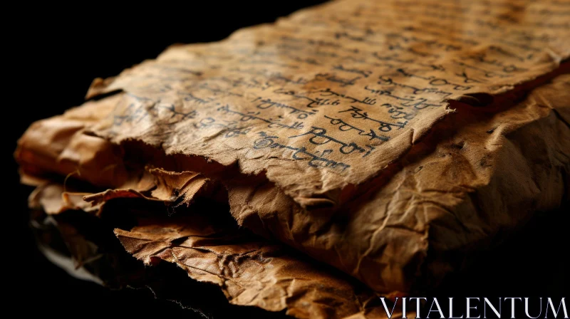 Close-Up of Ancient Manuscript: Illuminated with Gold and Silver Leaf AI Image