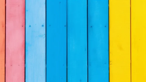 Colorful Wooden Fence Close-Up