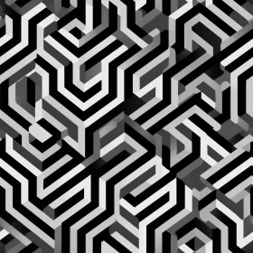 Symmetrical Black and White Geometric Pattern