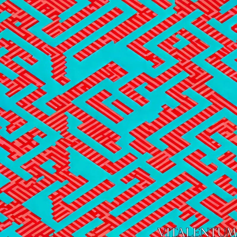 Dynamic Red and Blue Stripes Pattern | Geometric Design AI Image