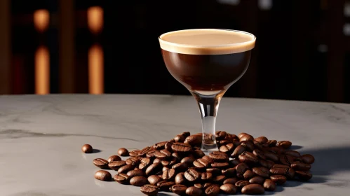 Espresso Martini on Marble Table