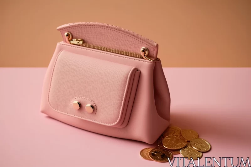 Pink Purse with Coin: Sculpted Forms and Sabattier Effect AI Image