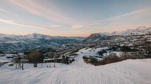 Winter Ski Resort Mountain Landscape