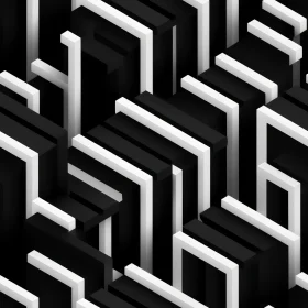 Black and White Geometric Pattern - Symmetrical Design