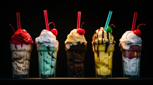 Delicious Glass Milkshakes: Strawberry, Vanilla, Chocolate, Banana, Mixed Berry