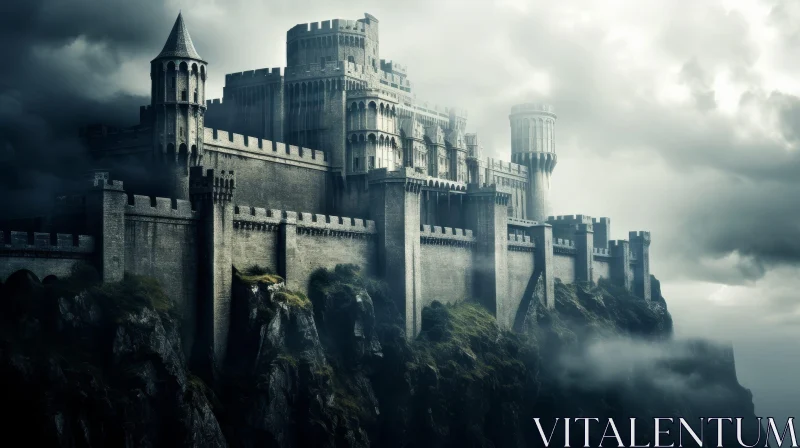 AI ART Enchanting Medieval Castle Digital Painting