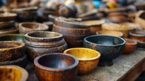 Exquisite Wooden Bowls: A Captivating Close-Up