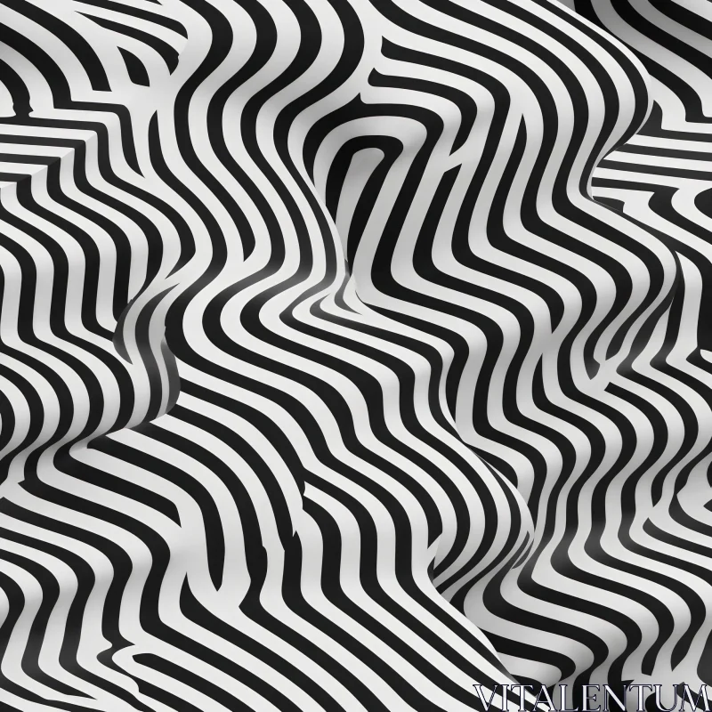 AI ART Monochrome Abstract Stripes Artwork