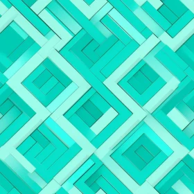 Aqua Green and White Interlocking Shapes Pattern