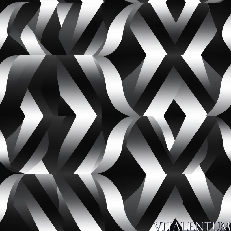 Black and White Geometric Chevrons Pattern AI Image