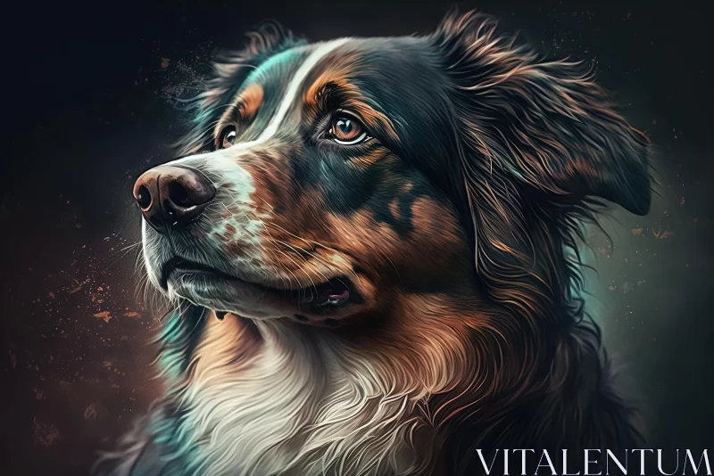 Colorful Abstract Dog Painting AI Image