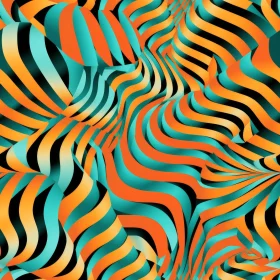 Colorful Abstract Wavy Striped Seamless Pattern