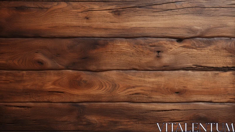 AI ART Dark Wooden Table Close-Up - Rich Warm Color