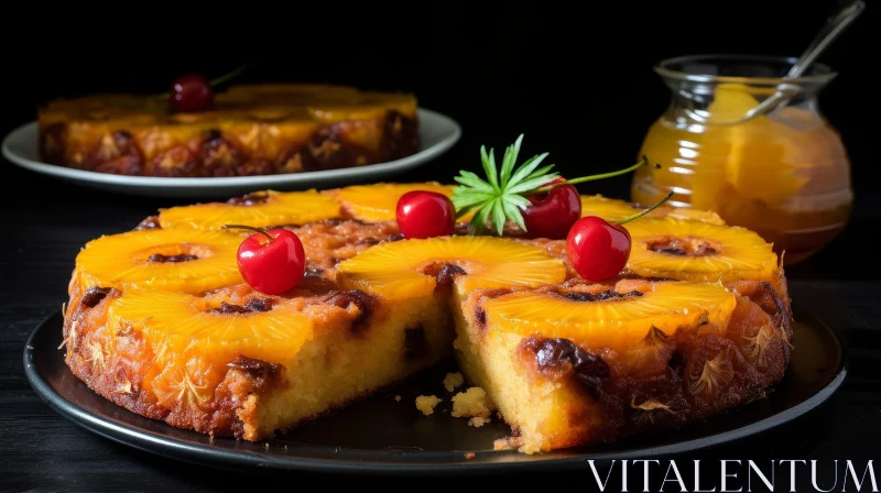 Delicious Pineapple Upside-Down Cake Photo AI Image